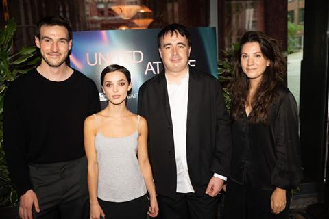 [L-R:] 'Ancestors' stars Eanna Hardwicke and Jessica Reynolds, director David Turpin and producer Miranda Ballesteros